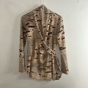 Design Today Tan Sparkle Thin Jacket Size Small